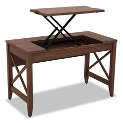 Cheapest 😀 Sit-to-Stand Table Desk, 47.25w X 23.63d X 29.5 To 43.75h, Modern Walnut 🤩 -Essentials shop ALELD4824WA 2