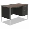 Hot Sale ⭐ Single Pedestal Steel Desk, Metal Desk, 45.25w X 24d X 29.5h, Mocha/Black 🤩 -Essentials shop ALESD4524BM