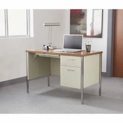 Outlet π Single Pedestal Steel Desk, Metal Desk, 45.25w X 24d X 29.5h, Cherry/Putty π 11 Outlet π Single Pedestal Steel Desk, Metal Desk, 45.25w X 24d X 29.5h, Cherry/Putty π -Essentials shop ALESD4524PC 3