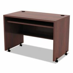 Cheapest 🎁 Valencia Mobile Workstation Desk, 41.38w X 23.63d X 30h, Medium Cherry 💯 -Essentials shop ALEVA204224MC 2