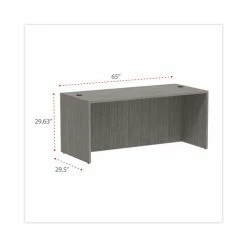 Best Pirce 🤩 Valencia Series Straight Front Desk Shell, 65" X 29.5" X 29.63", Gray ⭐ -Essentials shop ALEVA216630GY 5