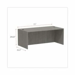 Promo 👏 Verona Veneer Series Straight Front Desk Shell, 71" X 35.5" X 29.63", Gray 😀 -Essentials shop ALEVA217236GY 4