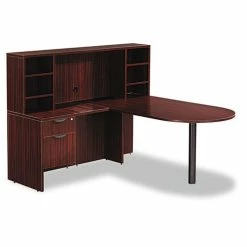 Brand new 😉 Valencia Series Straight Front Desk Shell, 71w X 35.5d X 29.63h, Mahogany ❤️ -Essentials shop ALEVA217236MY 3