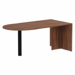 Outlet 👍 Valencia Series D-Top Desk, 71w X 29.5d X 29.5h, Modern Walnut 👍 -Essentials shop ALEVA277236WA 2
