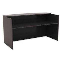 Cheap 🧨 Valencia Series Reception Desk With Counter, 71w X 35.5d X 42.5h, Espresso 😀