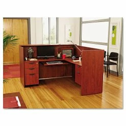 Best Sale π Valencia Series Reception Desk With Counter, 71w X 35.5d X 42.5h, Cherry π 10 Best Sale π Valencia Series Reception Desk With Counter, 71w X 35.5d X 42.5h, Cherry π -Essentials shop ALEVA327236MC 3