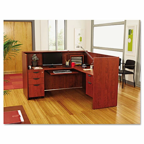 Best Sale π Valencia Series Reception Desk With Counter, 71w X 35.5d X 42.5h, Cherry π 5 Best Sale π Valencia Series Reception Desk With Counter, 71w X 35.5d X 42.5h, Cherry π - Image 4
