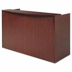 Hot Sale 🔥 Valencia Series Reception Desk With Counter, 71w X 35.5d X 42.5h, Mahogany 😍 -Essentials shop ALEVA327236MY 3