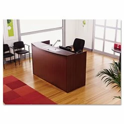 Hot Sale 🔥 Valencia Series Reception Desk With Counter, 71w X 35.5d X 42.5h, Mahogany 😍 -Essentials shop ALEVA327236MY 4