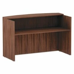 Deals 🔔 Valencia Series Reception Desk With Counter, 71w X 35.5d X 42.5h, Modern Walnut 🔔