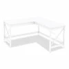 Best Sale 🥰 Workspace By L-Shaped Farmhouse Desk, 58.27" X 58.27" X 29.53", White 🎁 -Essentials shop ALEWSF5959WT