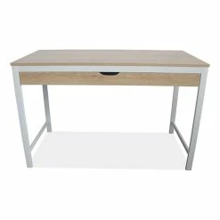 Best Pirce 💯 Workspace By Modern Writing Desk, 47.24" X 23.62" X 29.92", Beigewood/White ✔️ -Essentials shop ALEWSWD4824WB 2