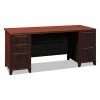 Best Sale ✨ Enterprise Collection 72W Double Pedestal Desk, 70.13w X 28.63d X 29.75h, Harvest Cherry (Box 2 Of 2) 🥰