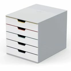 Buy 🎉 Durable VARICOLOR MIX 5 Drawer Desktop Storage Box, White/Multicolor - 5 Drawer(s) - 11" Height X 11.5" Width X 14" Depth - Desktop - Plastic - 1 / Each 🥰