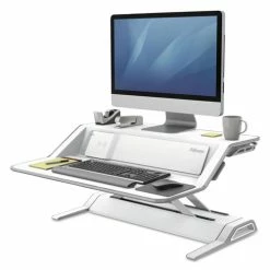 Brand new 👍 Lotus DX Sit-Stand Workstation, 32.75w X 24.25d X 22.5h, White 🎁