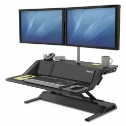 Best reviews of ✔️ Lotus DX Sit-Stand Workstation, 32.75w X 24.25d X 22.5h, Black 🔔
