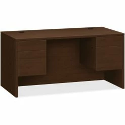 Best deal 😉 Double Pedestal Desk, 60" X 30' X 29-1/2", Mahogany ❤️