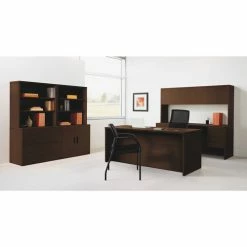 New 🔥 10500 Series "L" Left 3/4 Height Pedestal Desk, 66w X 30d X 29.5h, Mahogany 🎉 -Essentials shop HON10584LNN 5