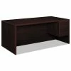 Promo 🔔 10500 Series Large "L" Or "U" Right 3/4 Height Pedestal Desk, 72w X 36d X 29.5h, Mahogany 🔔 -Essentials shop HON10585RNN