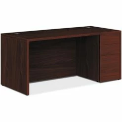 Deals 🌟 Desk, Right Pedestal, B/B/F, 66"x36"x29-1/2" , Mahogany 🛒
