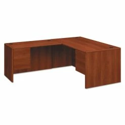 Coupon 🧨 10700 Series "L" Desk, 3/4 Right Pedestal, 66w X 30d X 29.5h, Cognac 🎁