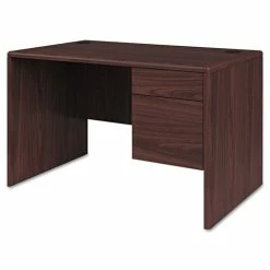 Buy ✨ 10700 Series Single 3/4 Right Pedestal Desk, 48w X 30d X 29.5h, Mahogany 🥰