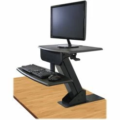 Discount 🔥 Desk Sit-To-Stand Workstation, 23-1/2" X 23-1/2" X 21-1/2", BKSR 👍