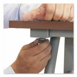 Best Sale ✔️ Trento Line Rectangular Desk, 47.25w X 23.63d X 29.5h, Mocha/Gray ❤️ -Essentials shop LITTR733MOC 3