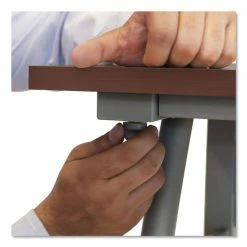 New 😀 Trento Line L-Shaped Desk, 59.13w X 59.13d X 29.5h, Mocha/Gray 🔔 -Essentials shop LITTR737MOC 2