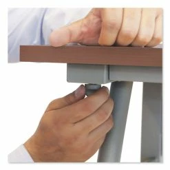 Hot Sale ⌛ Trento Line Rectangular Desk, 59.13w X 23.63d X 29.5h, Mocha/Gray 🛒 -Essentials shop LITTR742MOC 3