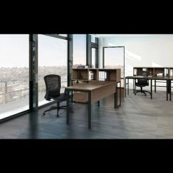 New ⌛ Urban Desk Workstation, 47.25w X 23.75d X 29.5h, Natural Walnut ❤️ -Essentials shop LITUR600NW 2