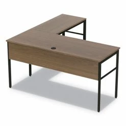 Best Sale 😍 Urban Desk Workstation, 59w X 59d X 29.5h, Natural Walnut 👏