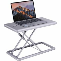 Flash Sale 🥰 Portable Desk Riser, Up To 19" Screen Support, 15" Height X 19" Width X 20.3" Depth, Portable, Desktop, Plastic, Silver 👏