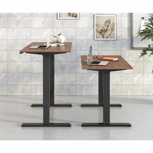 Promo ๐ Desk, Height-Adj, 48"x24"x28.9"-47.2" , Walnut/Black ๐ 5 Promo ๐ Desk, Height-Adj, 48"x24"x28.9"-47.2" , Walnut/Black ๐ - Image 3