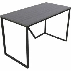 Best Pirce ❤️ SOHO Modern Writing Desk, 48" X 24" X 30", Material: Steel Frame, Laminate Top, Wood Top, Finish: Gray Top, Black 😍