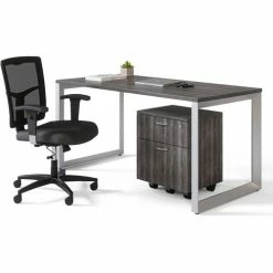 Flash Sale 😉 Side Leg, Desk-height For 23-5/8"D Desktop, 23-1/4" X 28-1/2", Silver 🧨 -Essentials shop LLR16204 1