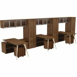 Outlet ✔️ Wood Frame, Adjustable, F/30" L-shape Desk, 60-72"Wx30"D, Natural ✔️ -Essentials shop LLR16224 3