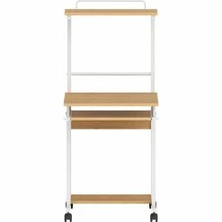 New π Mobile Computer Workstation - 23.6" X 20.6" X 53.5" - 2 Shelve(s) - Material: Medium Density Fiberboard (MDF), Metal Frame - Finish: Maple Laminate, White π 11 New π Mobile Computer Workstation - 23.6" X 20.6" X 53.5" - 2 Shelve(s) - Material: Medium Density Fiberboard (MDF), Metal Frame - Finish: Maple Laminate, White π -Essentials shop LLR18244 3