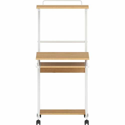 New π Mobile Computer Workstation - 23.6" X 20.6" X 53.5" - 2 Shelve(s) - Material: Medium Density Fiberboard (MDF), Metal Frame - Finish: Maple Laminate, White π 6 New π Mobile Computer Workstation - 23.6" X 20.6" X 53.5" - 2 Shelve(s) - Material: Medium Density Fiberboard (MDF), Metal Frame - Finish: Maple Laminate, White π - Image 4