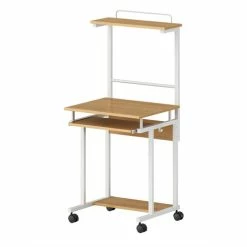 New π Mobile Computer Workstation - 23.6" X 20.6" X 53.5" - 2 Shelve(s) - Material: Medium Density Fiberboard (MDF), Metal Frame - Finish: Maple Laminate, White π 13 New π Mobile Computer Workstation - 23.6" X 20.6" X 53.5" - 2 Shelve(s) - Material: Medium Density Fiberboard (MDF), Metal Frame - Finish: Maple Laminate, White π -Essentials shop LLR18244 5