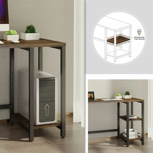 Wholesale βοΈ Metal Frame Desk - 47.3" X 19.8" X 29.5" X 1" - 2 Shelve(s) - Material: Steel Frame - Finish: Black Powder π§₯ Coat Frame, Vintage Oak Top, Laminate Top π€© 8 Wholesale βοΈ Metal Frame Desk - 47.3" X 19.8" X 29.5" X 1" - 2 Shelve(s) - Material: Steel Frame - Finish: Black Powder π§₯ Coat Frame, Vintage Oak Top, Laminate Top π€© - Image 6