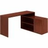 Promo 😀 L-Shape Workstation With Cabinet - L-shaped Top - 29.25" Height X 60" Width X 47.25" Depth - Assembly Required - Mahogany, Laminated - Particleboard 🧨 -Essentials shop LLR18314