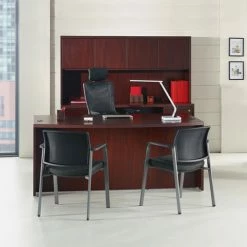 Hot Sale 🧨 Bow Desk, 1-1/2" Top, 36" X 72" X 29-1/2", Mahogany ⌛ -Essentials shop LLR34348 2