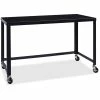 Best Sale 🎁 Ready-to-Assemble Mobile Desk, 48" X 23" X 29-1/2", Black 🔔 -Essentials shop LLR34417