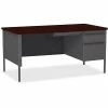 Cheap 🎁 Single Pedestal Desk, RH, 66" X 30" X 29-1/2", Mahogany 🤩 -Essentials shop LLR60916