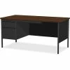 Outlet 🤩 Single Pedestal Desk, LH, 66" X 30" X 29-1/2", Black Walnut ❤️ -Essentials shop LLR60918