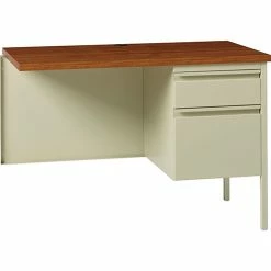 Brand new 🛒 Single Pedestal Desk, RH, 42" X 24" X 29-1/2", Putty Oak ⭐