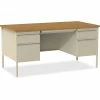 New 🧨 Double Pedestal Desk, 60" X 30" X 29-1/2", Putty Oak 🎁 -Essentials shop LLR60926