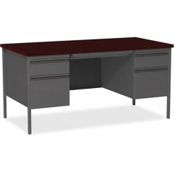 Best reviews of 🎉 Double Pedestal Desk, 60" X 30" X 29-1/2", Mahogany ✔️