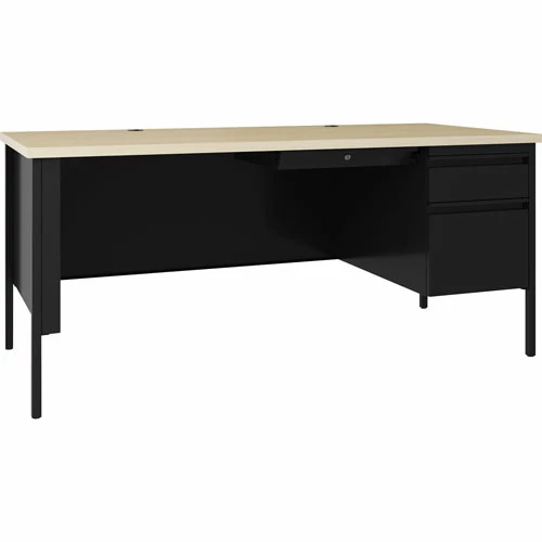 Best Sale ๐ Fortress Series 66" Right Pedestal Desk, 66" X 29.5" X 30" , 0.8", Maple Surface, Black ๐งจ 3 Best Sale ๐ Fortress Series 66" Right Pedestal Desk, 66" X 29.5" X 30" , 0.8", Maple Surface, Black ๐งจ